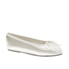 Children's Ballet White Satin Closed toe Girl's Pumps - Shoes from Touch Ups by Benjamin Walk