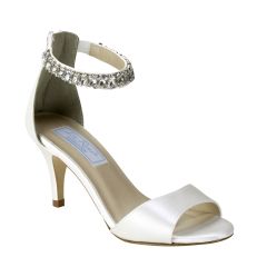 Florence White Silk Open Toe Womens Bridal Sandals - Shoes from Liz Rene by Benjamin Walk
