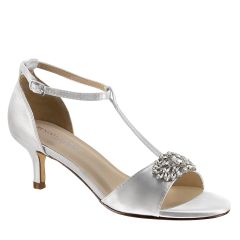 Ophelia White Satin Open Toe Womens Bridal Sandals - Shoes from Dyeables by Benjamin Walk