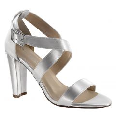 Colbie White Satin Open Toe Womens Bridal Sandals - Shoes from Dyeables by Benjamin Walk